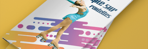 Linda Perrotin, éclat d'esprit, mise en page de dépliant