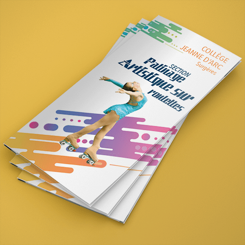 Linda Perrotin, éclat d'esprit, mise en page de dépliant